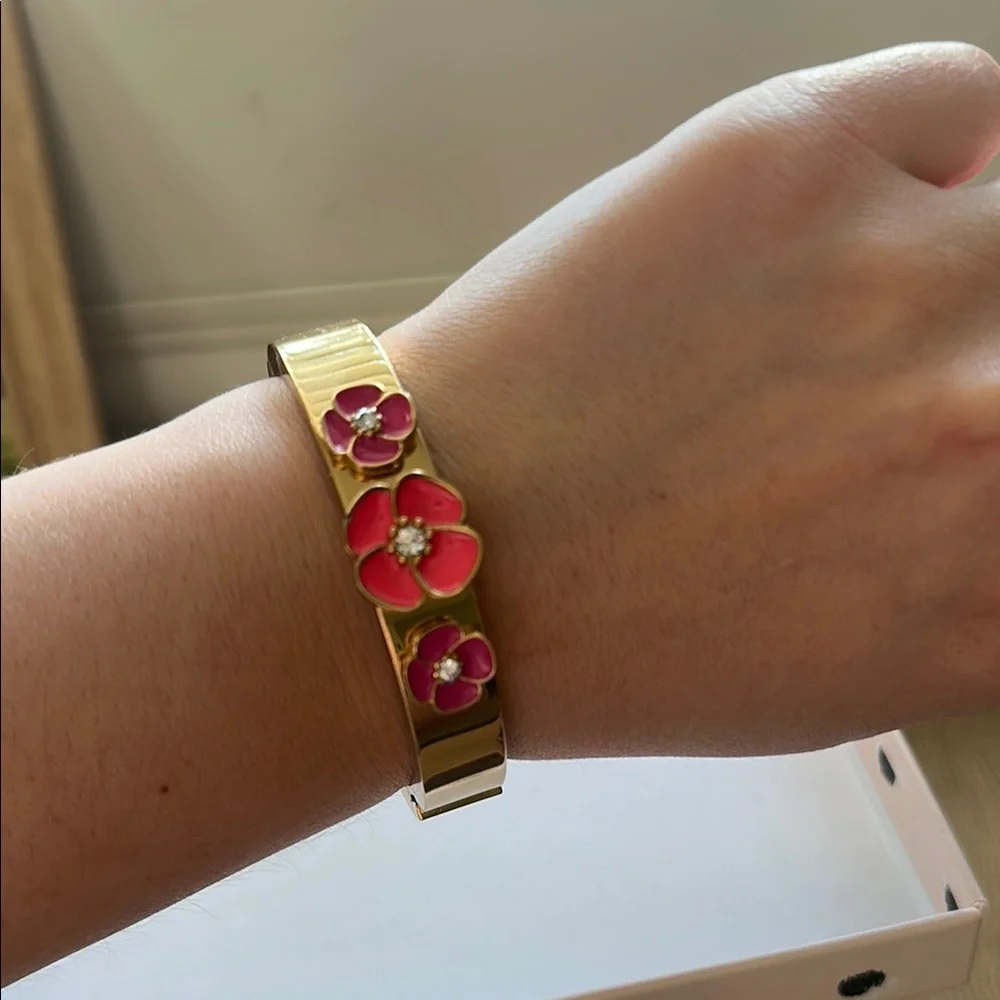 Kate Spade Gold and Pink Gemstone Bracelet - Picture 7 of 11